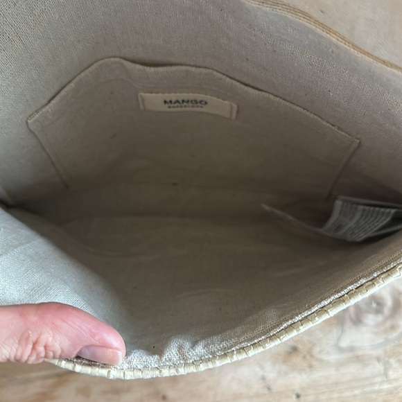 NWOT Mango Lemon Embroidered Raffia Envelope Clutch — Trending Summer Accessory - Picture 7 of 8